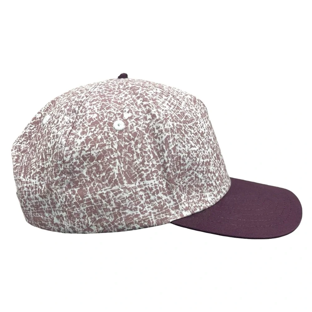Gerry Snapback Hat OSFA Maroon Burgundy Abstract Print‎ Cotton Baseball Cap